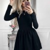 Kleid schwarz kurz langarm