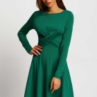 Kleid grün langarm