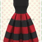 Kleid rot schwarz gestreift