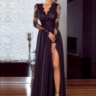 Kleid schwarz lang schlitz