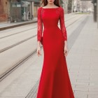 Kleid rot lange ärmel